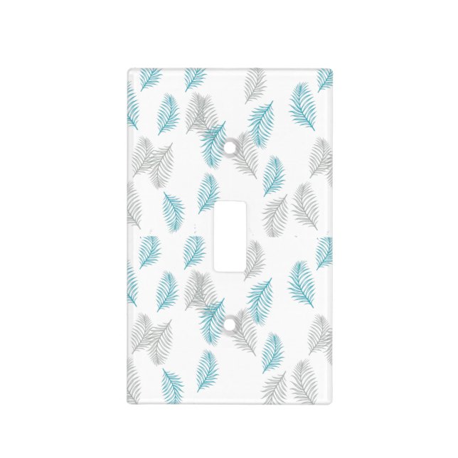 Blue & Gray Leaves Pattern  Light Switch Cover (Front)