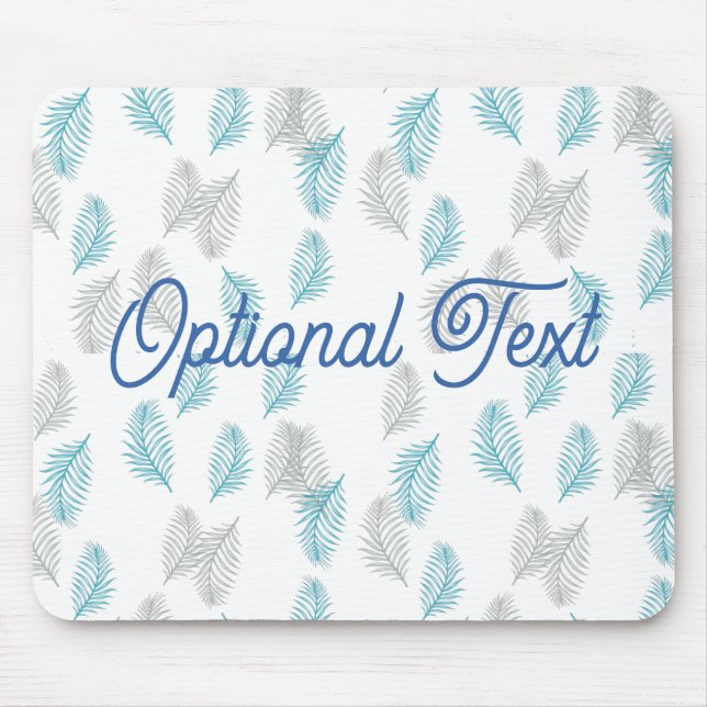 Blue & Gray Leaves Pattern  Mouse Pad (Front)