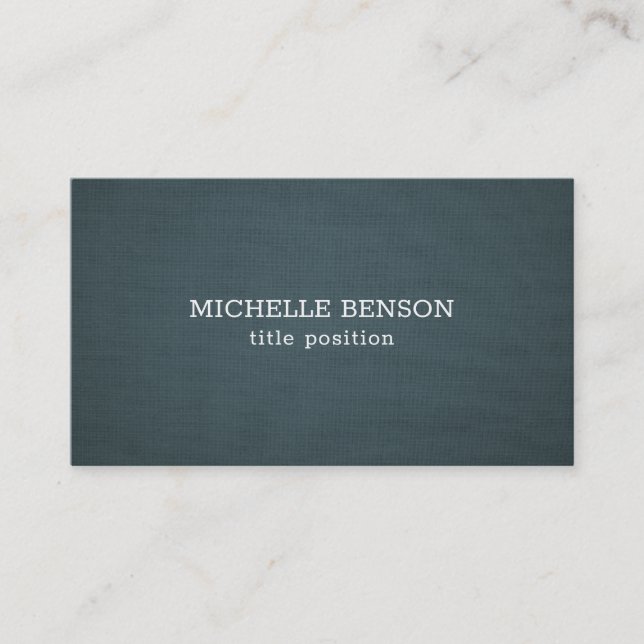 Blue-Gray Linen Texture Business Card (Front)
