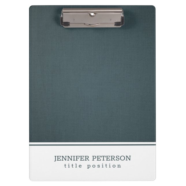 Blue- Gray Linen Texture  Clipboard (Front)
