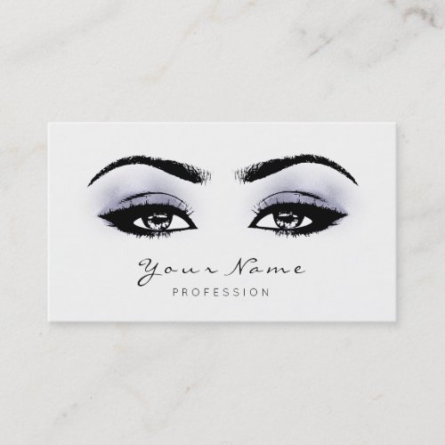 Blue Gray Makeup Artist Lashes Black White Appointment Card