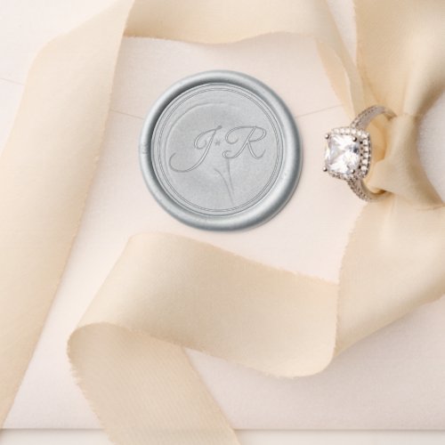 Blue  Gray Marble Monogram Wax Seal Stamp