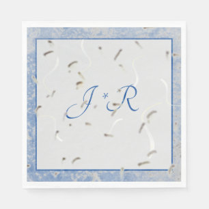 Blue & Gray Marble Monogramed Napkins