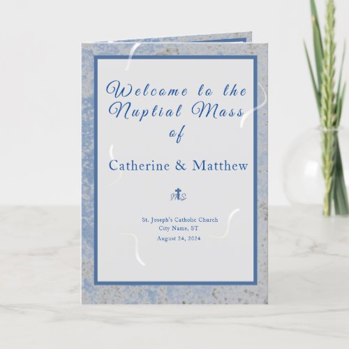 Blue  Gray Marble Nuptial Mass with Photo  Program