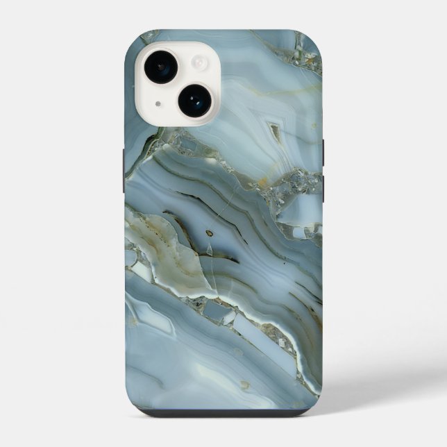 Blue Gray Marble Pattern iPhone / Android Case (Back)