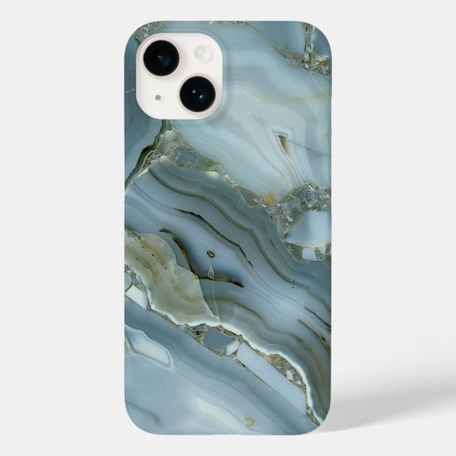Blue Gray Marble Pattern iPhone / Android Case-Mate iPhone Case (Back)