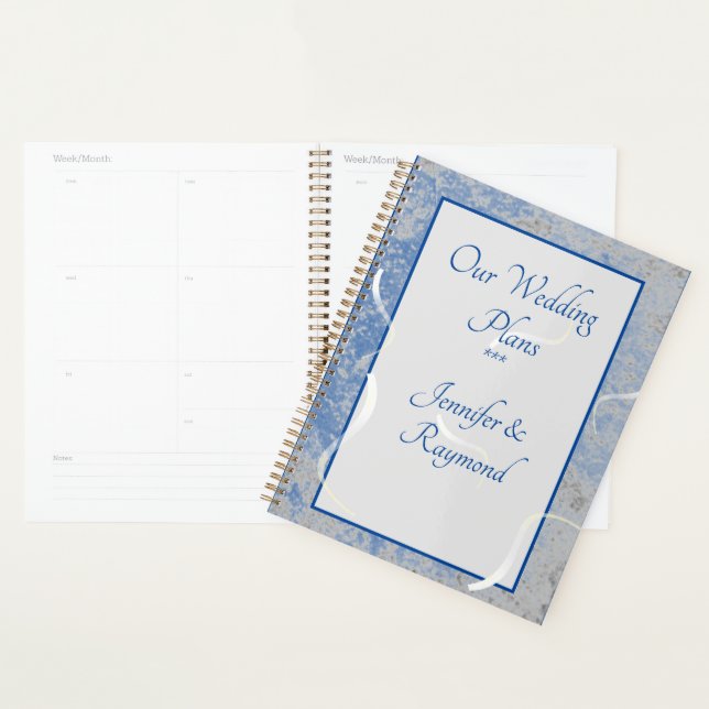 Blue & Gray Marble Personalized Planner (Display)