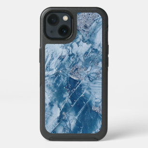 Blue & Gray Marble White Glitter iPhone 13 Case