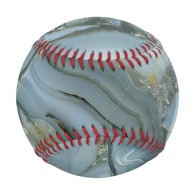 Blue Gray Marble with Gold Vein Baseball (Front)
