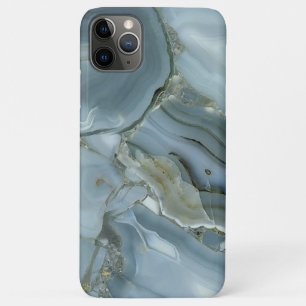 Blue Gray Marble with Gold Vein iPhone 11 Pro Max Case