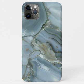 Blue Gray Marble with Gold Vein iPhone 11 Pro Max Case