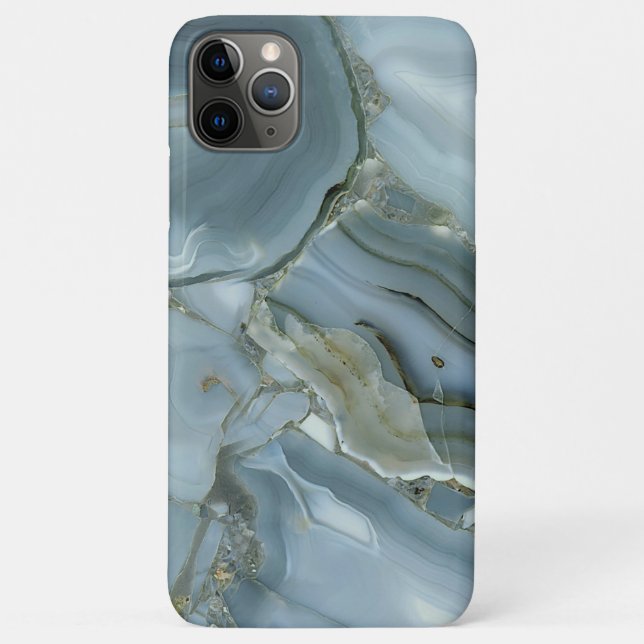 Blue Gray Marble with Gold Vein Case-Mate iPhone Case (Back)