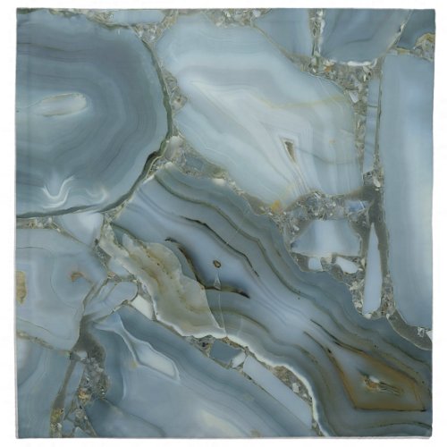 Blue Gray Marble with Gold Vein Cloth Napkin
