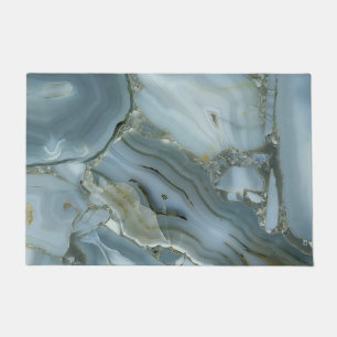 Blue Gray Marble with Gold Vein Doormat