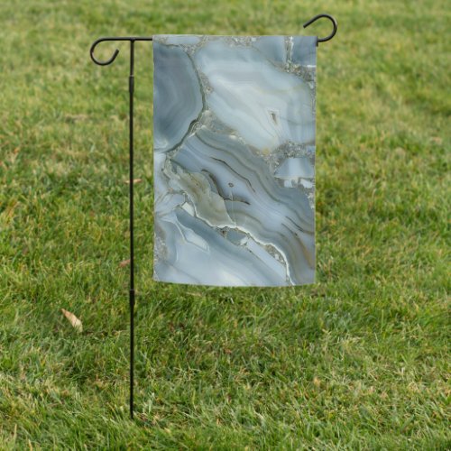 Blue Gray Marble with Gold Vein Garden Flag