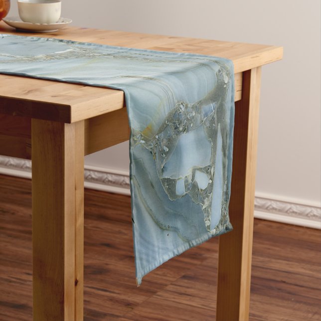 Blue Gray Marble with Gold Vein Medium Table Runner (In Situ)