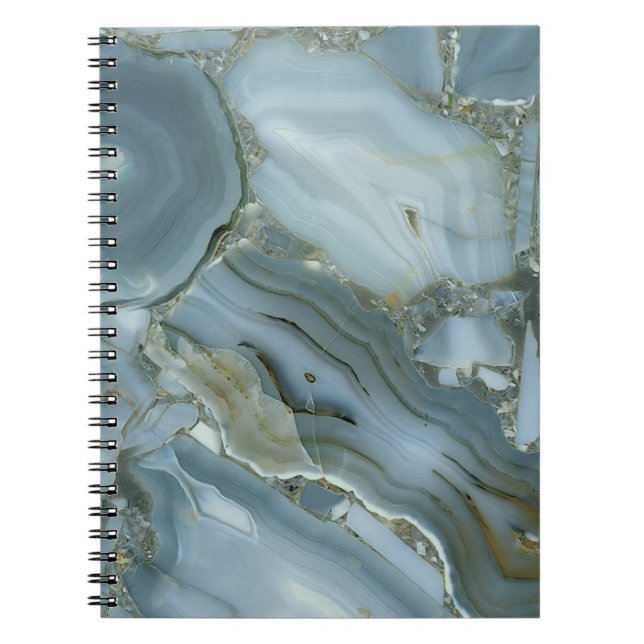 Blue Gray Marble with Gold Vein Notebook (Front)