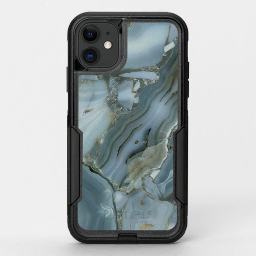 Blue Gray Marble with Gold Vein OtterBox Commuter iPhone 11 Case