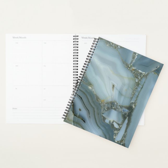 Blue Gray Marble with Gold Vein Planner (Display)