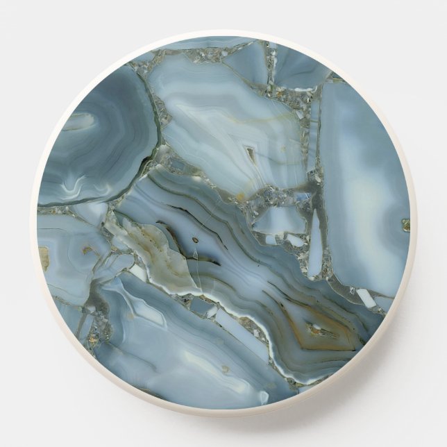 Blue Gray Marble with Gold Vein PopSocket (Popsocket)