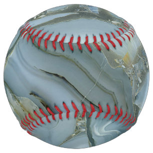 Blue Gray Marble with Gold Vein Softball