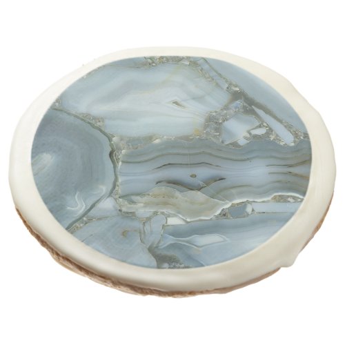 Blue Gray Marble with Gold Vein Sugar Cookie