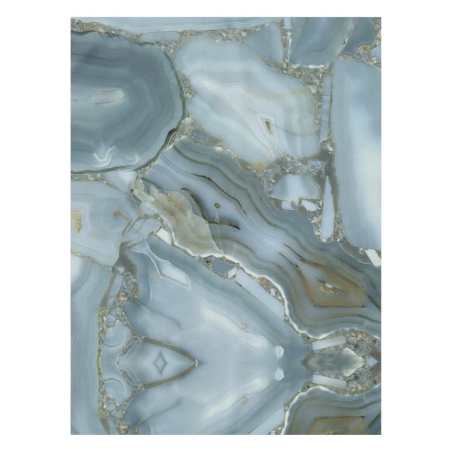 Blue Gray Marble with Gold Vein Tablecloth (Front)