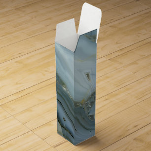 Blue Gray Marble with Gold Vein Wine Box