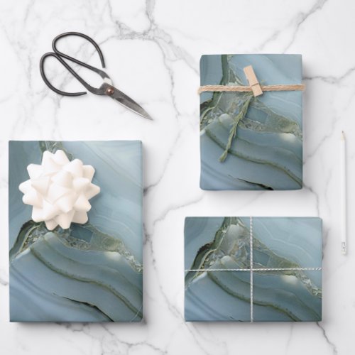 Blue Gray Marble with Gold Vein