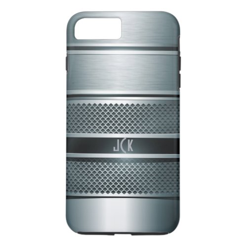 Blue Gray Metallic Design_Monogram iPhone 8 Plus7 Plus Case