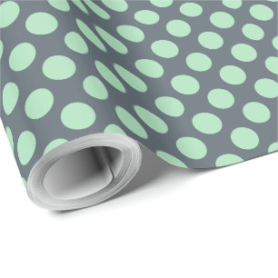 Blue-Gray & Mint Polkadot Pattern Wrapping Paper