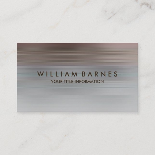 Blue Gray Mocha Stripe Business Card (Front)