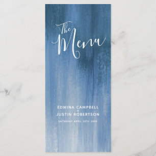 Blue gray modern graded art wedding menu rack pack