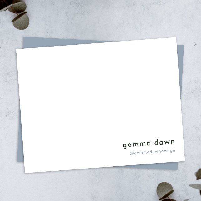 Blue Gray Modern Minimalist Simple Social Media Note Card (Creator Uploaded)