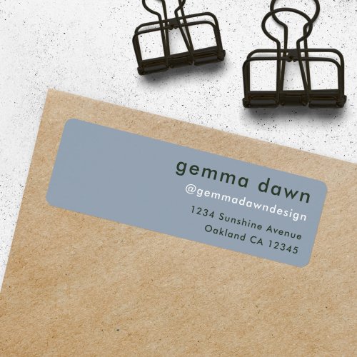 Blue Gray Modern Social Media Return Address Label