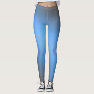 Blue gray moonlight ombre effect leggings