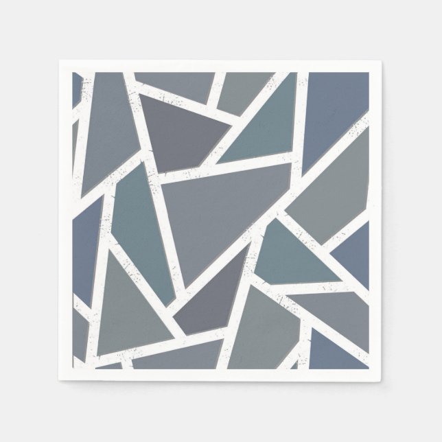Blue-gray mosaic pattern napkins (Front)