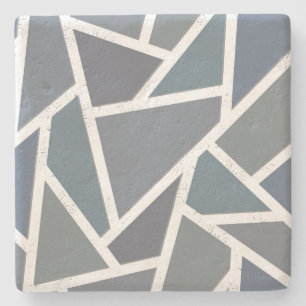 Blue-gray mosaic pattern stone coaster
