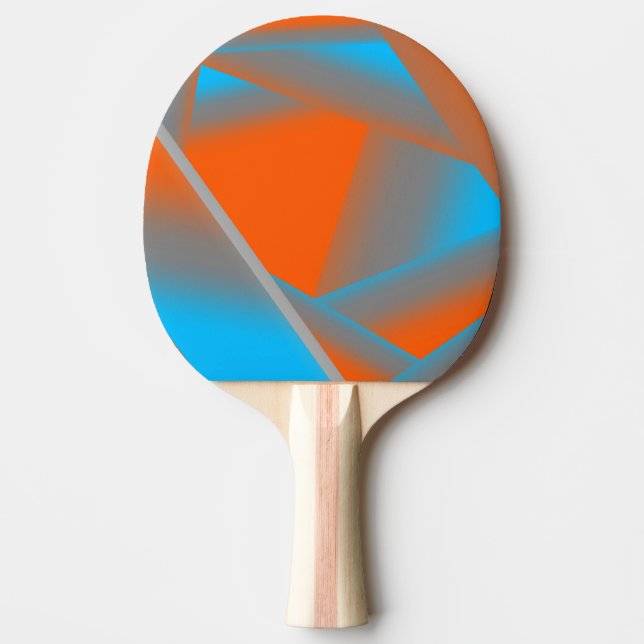 Blue Gray Orange Ombre Geometric Abstract Art Ping Pong Paddle (Front)