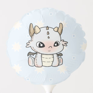 Blue Gray pastel baby dragon Balloon