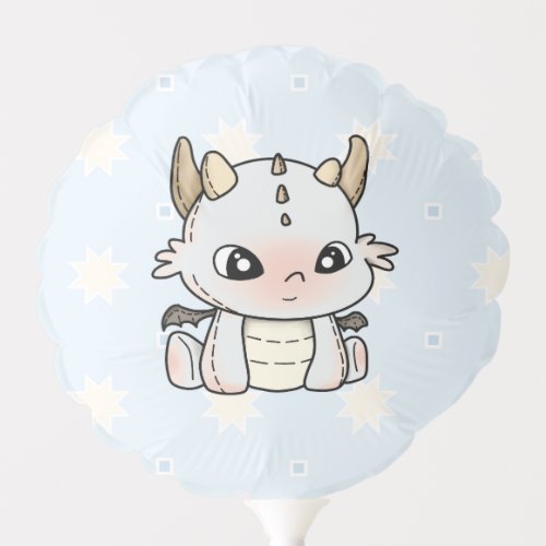 Blue Gray pastel baby dragon Balloon