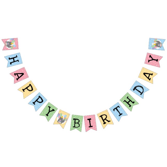 Blue Gray Persian Cat Longhair Birthday Party Bunting Flags (All)