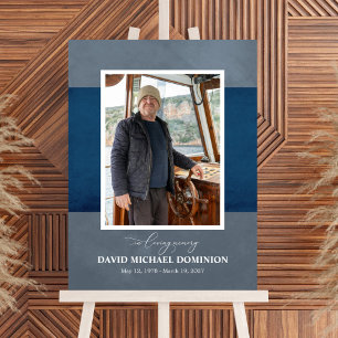 Blue Gray Photo Memorial Foam Board