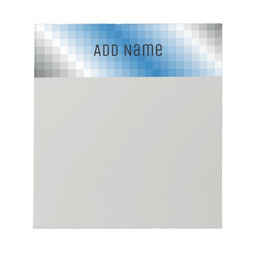 Blue Gray Pixel Personalized Note Pad 55 x 6