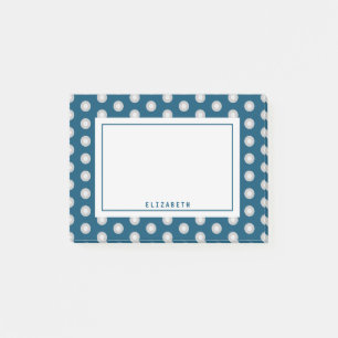 Blue Gray Polka Dot Name Template Post-it Notes