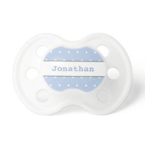 Blue-gray polkadot monogram baby boy pacifier Blue-gray polkadot monogram baby boy pacifier