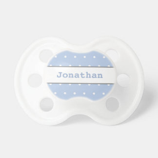 Blue-gray polkadot monogram baby boy pacifier