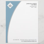 Blue & Gray Professional Add Your Logo Letterhead<br><div class="desc">Professional and practical letterhead for your business to which you can add your own logo in the top left corner on a blue and silver gray curved field. Add your contact info and website along with the name of the business and year established.</div>