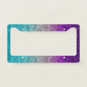 Blue, Gray & Purple Gradient Glitter License Plate Frame