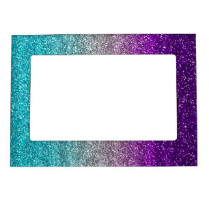 Blue, Gray & Purple Gradient Glitter Magnetic Frame